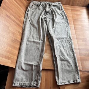 Zara wideleg baggy fit gray acid washed men's jeans size 34x29